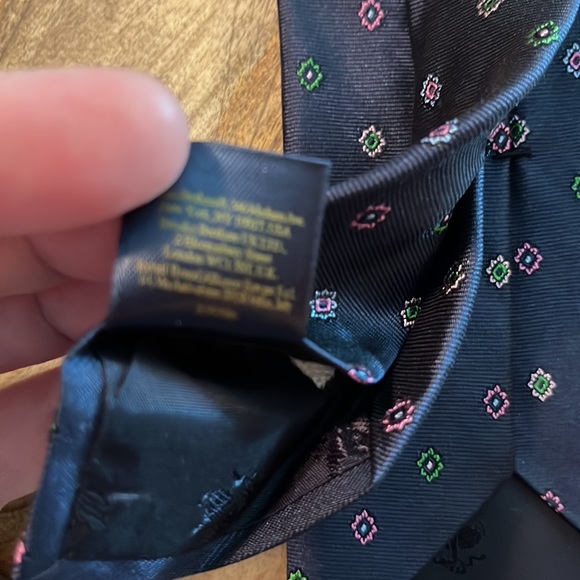 BROOKS BROTHERS Men silk Tie Graphic Rounds Floral Print Blue Multicolor $88 NEW - Picture 7 of 14